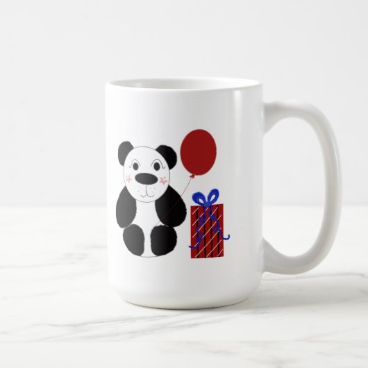 赤い風船を持つパンダ コーヒーマグカップ (右)
