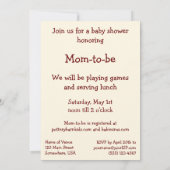 赤い風船を持つヴィンテージ男の子，子供の赤ちゃんシャワー 招待状 (裏面)