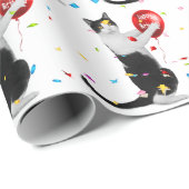 赤い風船付きタキシード誕生日猫 ラッピングペーパー (ロールコーナー)