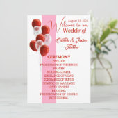 赤い風船。エレガントなセレモニープログラム 招待状 (スタンド正面)