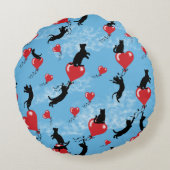 赤い飛んでいる風船 ラウンドクッション (裏面)