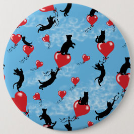 赤い飛んでいる風船 缶バッジ