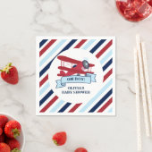 赤い飛行機の赤ちゃんシャワー スタンダードカクテルナプキン (インサイチュ)