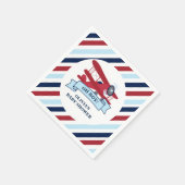 赤い飛行機の赤ちゃんシャワー スタンダードカクテルナプキン (角)