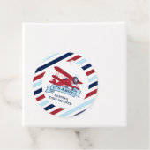 赤い飛行機の赤ちゃんシャワー フェイバータグ (インサイチュ)