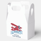 赤い飛行機の赤ちゃんシャワー フェイバーボックス (オープン)