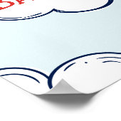 赤い飛行機の赤ちゃんシャワー ポスター (角)