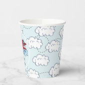 赤い飛行機の赤ちゃんシャワー 紙コップ (左)