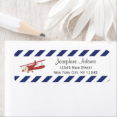 赤い飛行機差出人住所ラベル ラベル (インサイチュ)