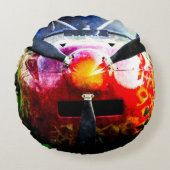 赤い飛行機 - 小さくても勇猛 ラウンドクッション (正面)