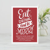 赤い食べドリンクとBe仮想メリークリスマスのパーティー 招待状 (スタンド正面)