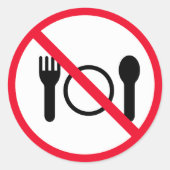 赤い食べ丸記号なし |ラウンドスクラシックティッカー ラウンドシール (正面)