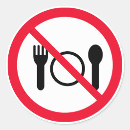 赤い食べ丸記号なし |ラウンドスクラシックティッカー ラウンドシール