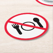 赤い食べ物丸記号なし |丸カスタムコースター ラウンドペーパーコースター (アングル)