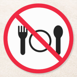 赤い食べ物丸記号なし |丸カスタムコースター ラウンドペーパーコースター