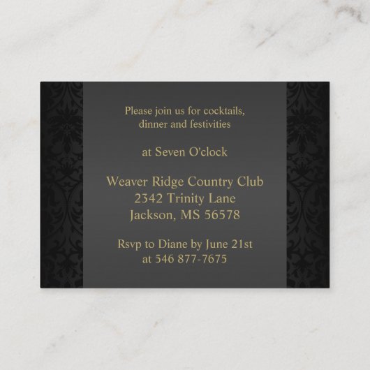 赤い食べ花飲み物&ビー結婚した-披露宴 エンクロージャーカード (裏面)