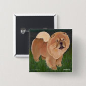 赤い食事ボタン 缶バッジ (正面&裏面)