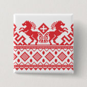 赤い飼育馬 缶バッジ (正面)