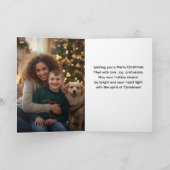 赤い飾りのクリスマスツリーのカード – 家族 カード (内部)