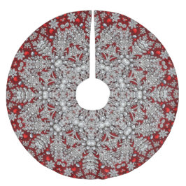 赤い飾りツリースカート ブラッシュドポリエステルツリースカート