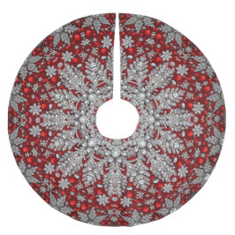 赤い飾りツリースカート ブラッシュドポリエステルツリースカート