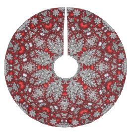 赤い飾りツリースカート ブラッシュドポリエステルツリースカート