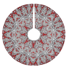 赤い飾りツリースカート ブラッシュドポリエステルツリースカート