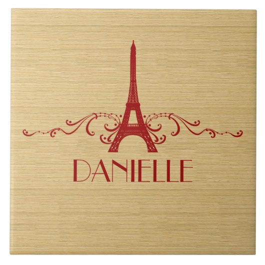 赤い飾フランスのりタイル タイル (正面)