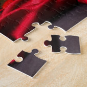 赤い飾ベルベットの仮装マスク ジグソーパズル (側面)