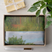 赤い飾花の納屋と柵 薄葉紙 (ギフト)