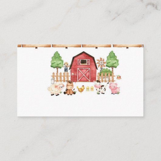 赤い養殖動物の赤ちゃんシャワー エンクロージャーカード (裏面)