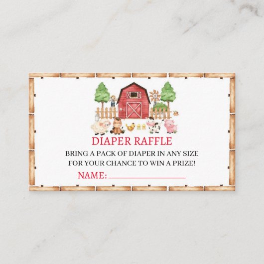 赤い養殖動物の赤ちゃんシャワー エンクロージャーカード (正面)