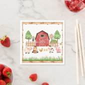 赤い養殖動物の赤ちゃんシャワー スタンダードカクテルナプキン (インサイチュ)