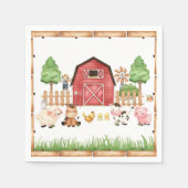 赤い養殖動物の赤ちゃんシャワー スタンダードカクテルナプキン (正面)