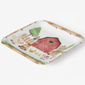 赤い養殖動物の赤ちゃんシャワー ペーパープレート (傾斜あり)