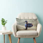 赤い首のグレ水鳥野生生物写真 ランバークッション (椅子)