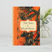 赤い首の結婚式招待状 招待状 (スタンド正面)