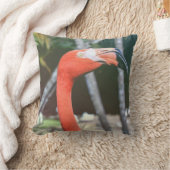 赤い首の長い鳥の写真をクローズアップ クッション (ブランケット)