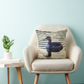 赤い首を持つ野生生物と鳥好きのグレ クッション (椅子)