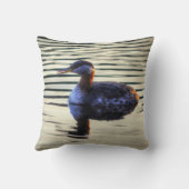 赤い首を持つ野生生物と鳥好きのグレ クッション (裏面)