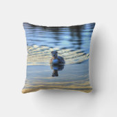 赤い首を持つ野生生物と鳥好きのグレ クッション (裏面)