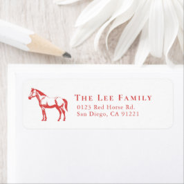 赤い馬の差出人ラベル ラベル