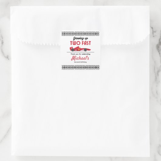 赤い高速レースカーボーイ2ndを育ててくれてありがとう スクエアシール (バッグ)