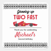 赤い高速レースカーボーイ2ndを育ててくれてありがとう スクエアシール (正面)