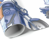 赤い髪とバイクを持つサッシーバイクもしくは自転車に乗る人ガール ラッピングペーパー (ロールコーナー)