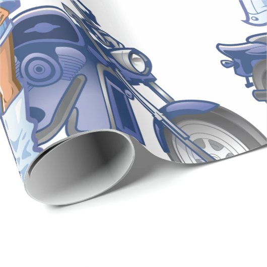 赤い髪とバイクを持つサッシーバイクもしくは自転車に乗る人ガール ラッピングペーパー (ロールコーナー)