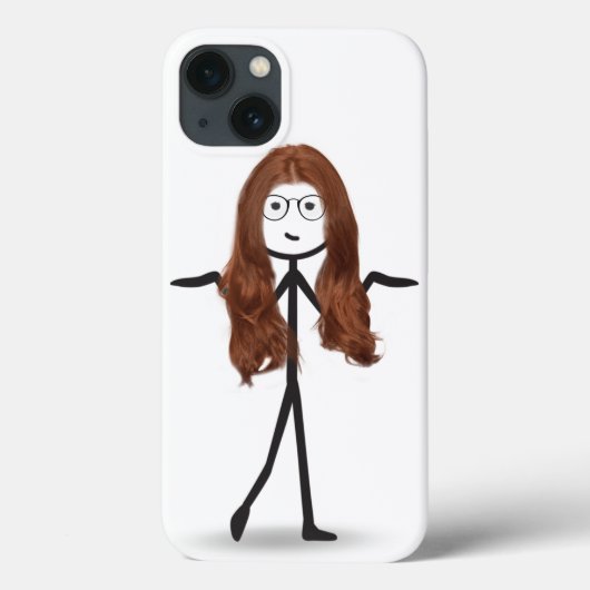 赤い髪のスティックガール Case-Mate iPhoneケース (裏面)