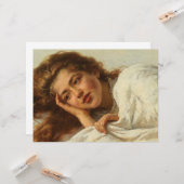 赤い髪のベッドに横たわる美しい少女 カード (正面/裏面インサイチュ)