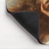 赤い髪のベッドに横たわる美しい少女 マウスパッド (コーナー)