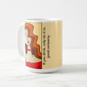 赤い髪の女性の美しいキュービズムを丸める コーヒーマグカップ (正面左)